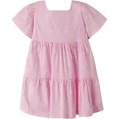 Name It Mini Jurk 'NMFFelia' geel / lichtgroen / rosa