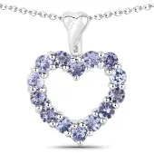 Vira Jewels Anhänger mit Kette 925 Sterling Silber rhodiniert Tansanite