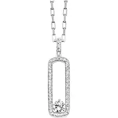 Julie Julsen Anhänger mit Kette 925 Silber rhodiniert Zirkonia weiß