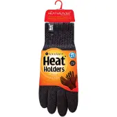 Heat Holder - Gebreide handschoenen met fleecevoering voor heren - Zwart