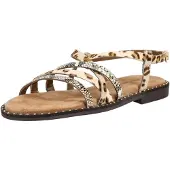 Lazamani Sandalen met riem beige / bruin / zwart / wit
