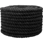vidaXL Katoenen Touw 24 mm 50 m Zwart 100% katoen