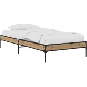 vidaXL Bedframe Artisanaal eiken 80 x 200 cm Bewerkt hout