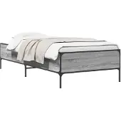 vidaXL Bedframe Grijs Sonoma 80 x 200 cm Bewerkt hout