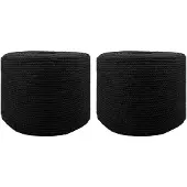 vidaXL Katoenen Touw 2 st 2 mm 100 m Zwart 100% katoen
