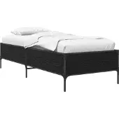 vidaXL Bedframe Zwart eiken 80 x 200 cm Bewerkt hout