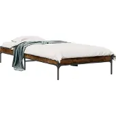 vidaXL Bedframe Rook Eik 80 x 200 cm Bewerkt hout