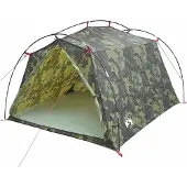 vidaXL Tunneltent 2-persoons Camouflage 185T Polyester met PU Coating