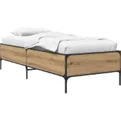 vidaXL Bedframe Artisanaal eiken 80 x 200 cm Bewerkt hout