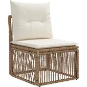 vidaXL Tuinbank Set 4 st Beige en Crème Wit poly rattan