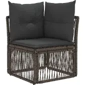 vidaXL Tuinbank Set 11 st Grijs en Donkergrijs poly rattan