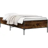 vidaXL Bedframe Rook Eik 80 x 200 cm Bewerkt hout