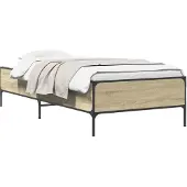 vidaXL Bedframe Sonoma Eiken 80 x 200 cm Bewerkt hout