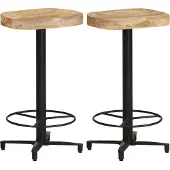 Prolenta Maison Exclusive - 2 barkrukken, 66 cm hoog, massief mangohout