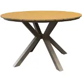 AVH-Collectie Quincy dining tuintafel latte 144xH75 cm rond polywood blad