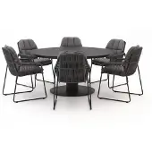 Tierra Outdoor + 10% kassakorting | Rivera/La Fonte ø150cm dining tuinset 7-delig