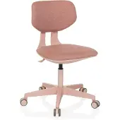 Hjh OFFICE Kinder Bureaustoel Stoffen Draaistoel Verstelbare Ergonomische Kinderstoel Roze Voor Studie En Computergebruik