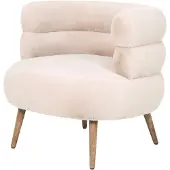 Ptmd Nelly Beige Fabric Fur Fauteuil