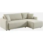 Sweeek Omkeerbare hoekbank, slaapbank, 3 zits bank stof met opbergruimte Beige