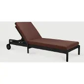 Ethnicraft Jack verstelbare tuinligstoel met teak stoffen kussen 216x84 cm