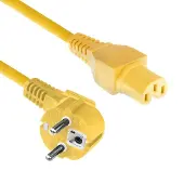 ACT AK5320 230V Stroomkabel Schuko CEE7/7 Male (Haaks)/C15 | Geel | 1 meter