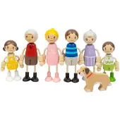 Bigjigs houten poppenhuis familie poppen FSC duurzaam speelgoed.