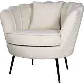 Lizzely Garden & Living Fauteuil zitbank 1 persoons stoel Anna velvet creme bankje