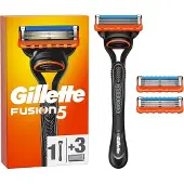 Gillette Fusion 5 - Scheerset - 5 Mesjes & 3 Navulscheermesjes - Oranje/Zwart