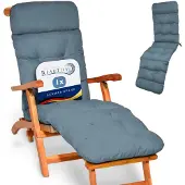 Beautissu Flair DC Deckchair Kussen 200x50x8 cm Blauwgrijs – Ligstoelkussen