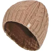 Heat Holder Dames Kabelgebreide 3.4 Tog Fleece Gevoerde Thermische Wintermuts