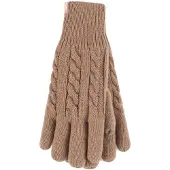 Heat Holder Dames Kabelgebreide 2.3 Tog Fleece Voering Thermische Winterhandschoenen