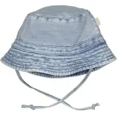 BESS denim zonnehoed light wash Blauw Effen | Hoed van