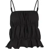 Urban Classics Top - Ladies Tiered Cami Top - XS tot XL - voor Vrouwen - zwart - Maat XL