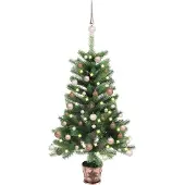vidaXL Kunstkerstboom met verlichting en kerstballen 65 cm groen