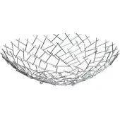 Invicta Design fruitschaal STRUCTUUR 45cm zilver gepoedercoat metaal - 19008