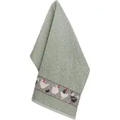 Bunzlau Castle Chickens theedoek 65x65 Dark Green