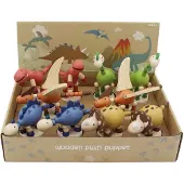 Playwood houten speelgoed drukpop dinosaurus kleurrijk.