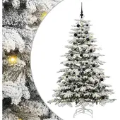 vidaXL Kunstmatige Hinged Kerstboom Wit 210 cm PE en PVC