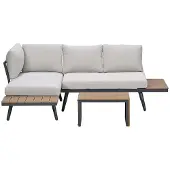 Garden Impressions Tibo loungeset 3-delig - donker grijs
