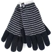 Heat Holder - Gestreepte dameshandschoenen voor de winter - Zwart (Oslo)
