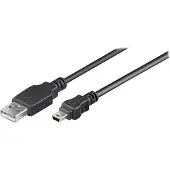 Microconnect USBAMB510 USB-kabel USB 2.0 10 m USB A Mini-USB B Zwart