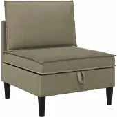vidaXL Midden Sofa met Opbergruimte Kaki Fluweel