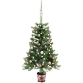Prolenta Maison Exclusive - Kunstkerstboom met verlichting en ballen, 65 cm, groen