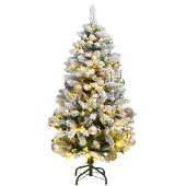 Syfax Kunstkerstboom met scharnieren 150 LED en kerstballen 120 cm