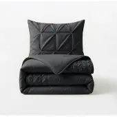 Sleeptime Dekbedovertrek Border Pintuck - Zwart 240 x 200/220 cm