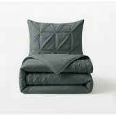 Sleeptime Dekbedovertrek Border Pintuck - Groen 240 x 200/220 cm