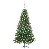 Prolenta Maison Exclusive - Kunstkerstboom met verlichting en ballen, 150 cm, groen
