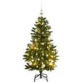 Syfax Kunstkerstboom met scharnieren 150 LED's en kerstballen 150 cm