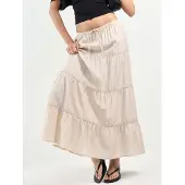 Busem Hooggewaisted Textured A-Line Maxi Rok