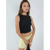 Busem Boothals Mouwloze Gebreide Blouse